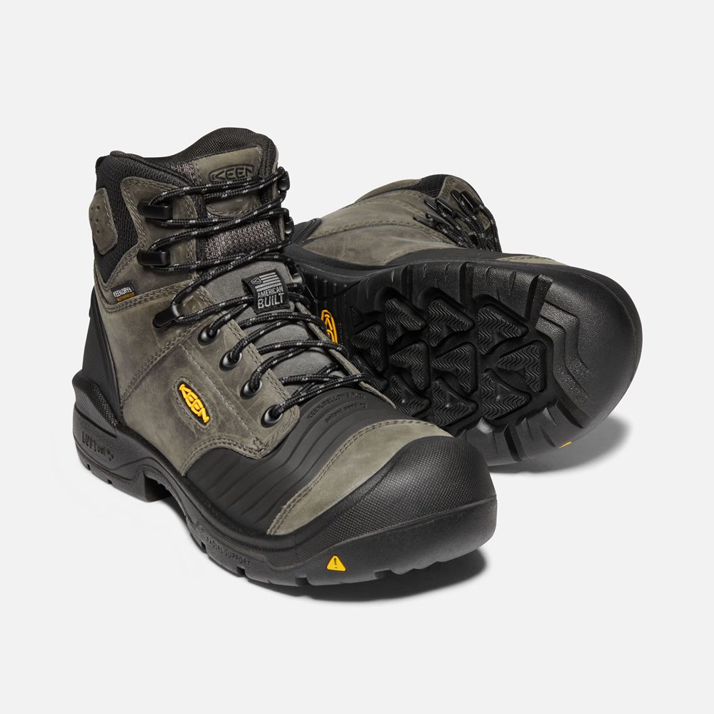 Botte de Travail Keen Homme Noir | Portland 6\" Waterproof (Carbon-Fiber Toe) | VHNZR-0936